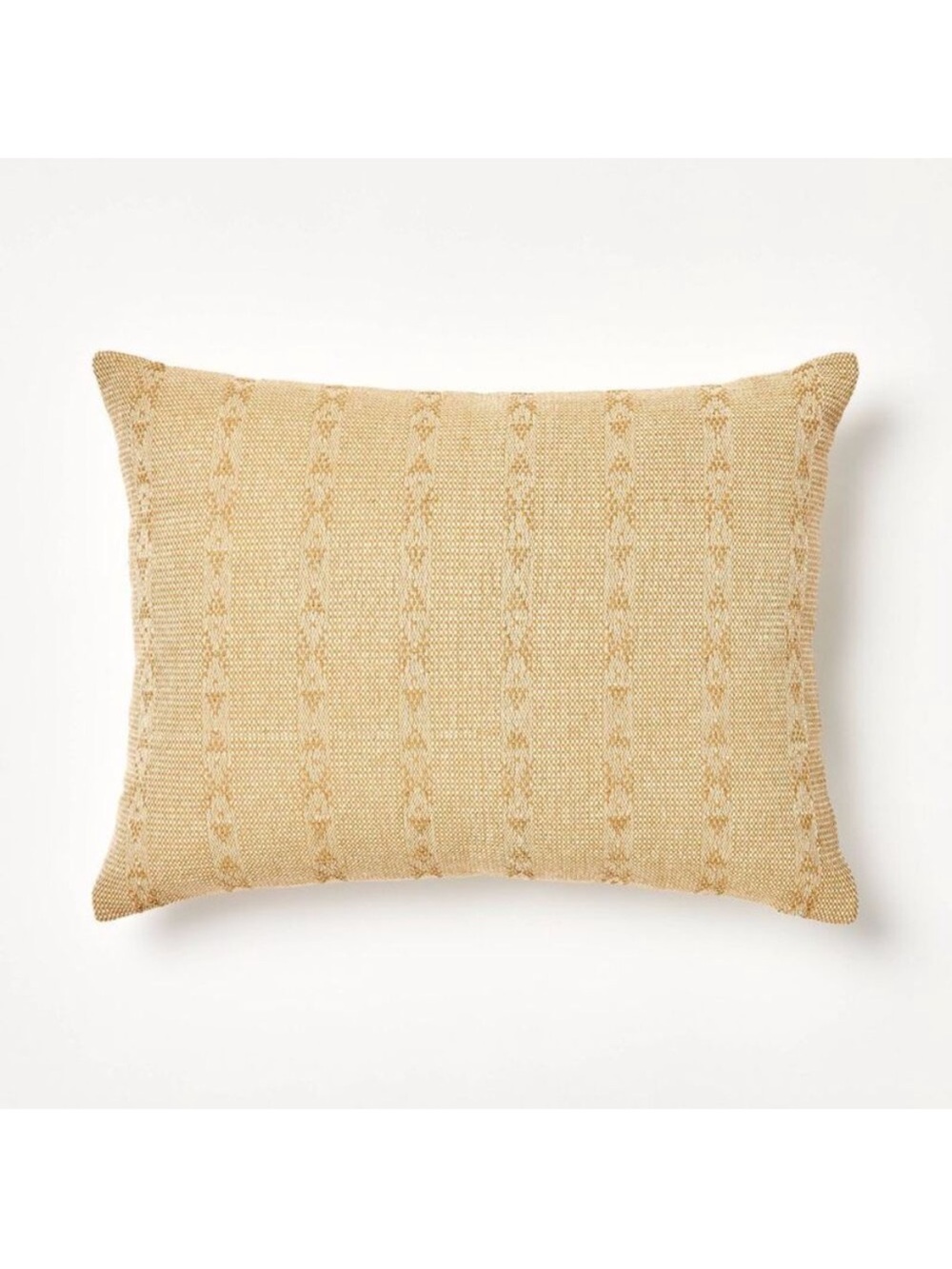 Studio McGee Oversized Woven Striped Lumbar Accent Pillow. 18” x 24”  Tan